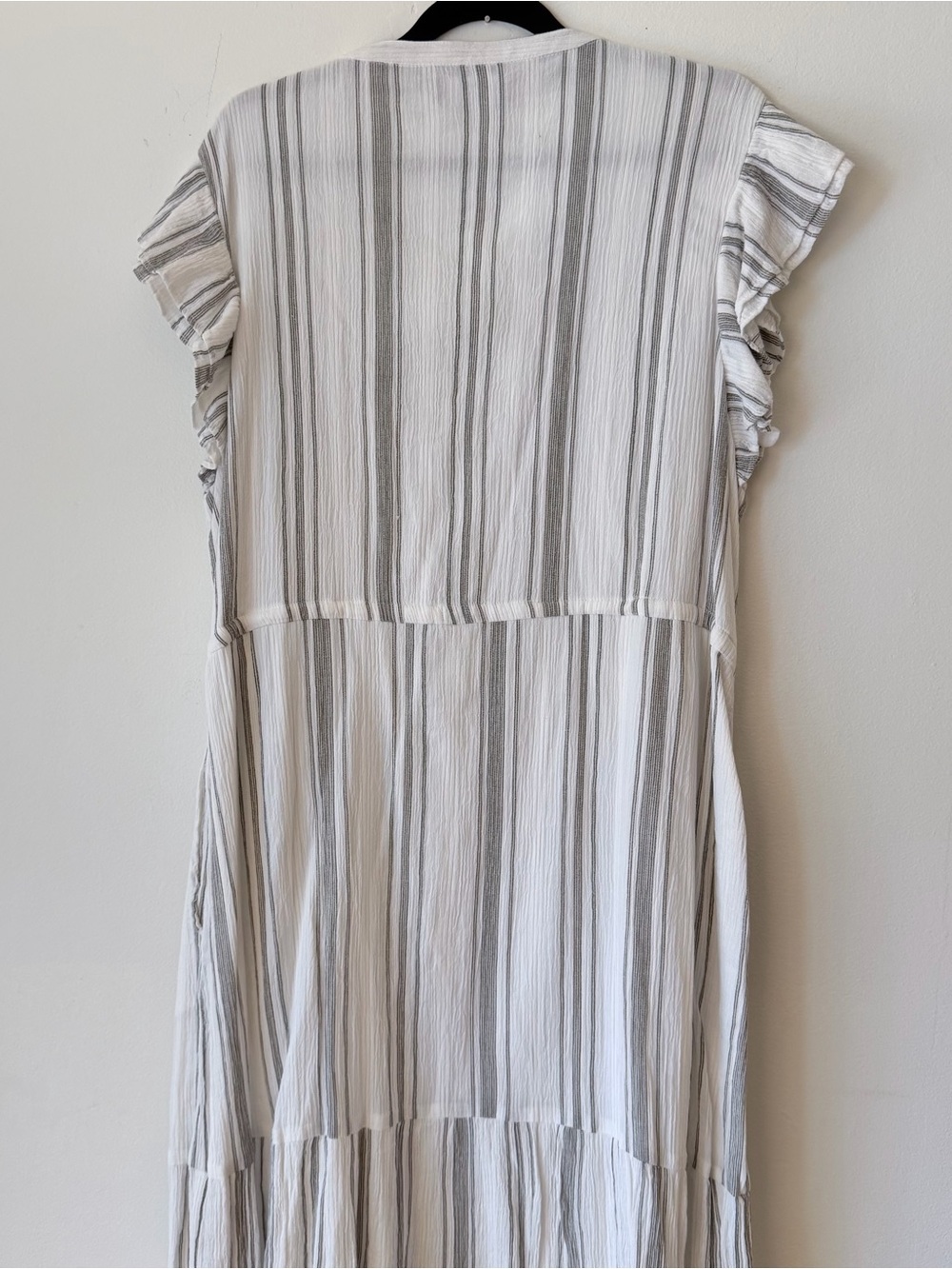 Able Cream & Gray Striped V-Neck Maxi Dress - Picture 7 of 9